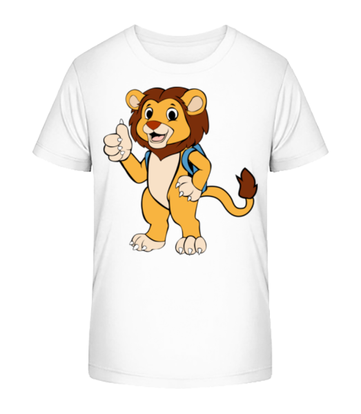 Cute Lion sa sáčkom - Detské bio tričko Stanley Stella - Biela - Predné